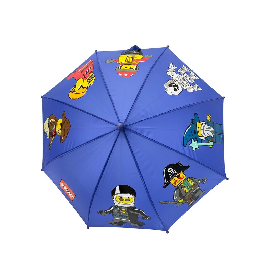 LEGO Kids Blue Character Umbrella Manual Open Children's Rain Umbrella